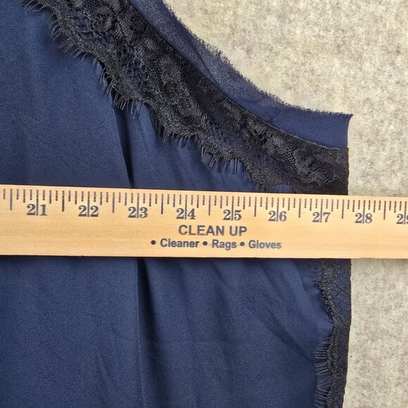 Lane Bryant Womens Sleeveless Navy Blue Lace Trim Tiered Blouse Size 28 NWT - Picture 8 of 8
